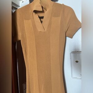 Jacquemus knitted polo dress maxi sweater bodycon bandage keyhole cutout split